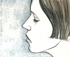 disegno matita pantone profilo volto di donna