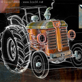 illustrazione vecchio trattore