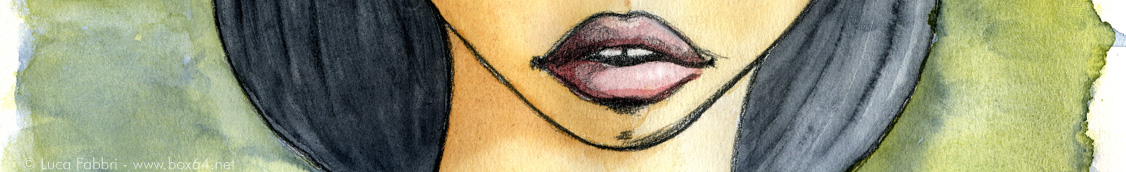 disegno acquarello dettaglio bocca donna