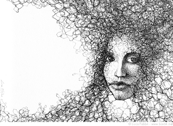 disegno volto di donna ramificato