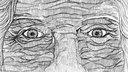 video time lapse disegno al tratto su carta volto di donna anziana con rughe - canale youtube rapidisegni