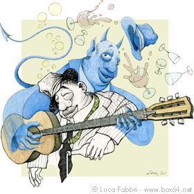 illustrazione uomo blues cartoon fest
